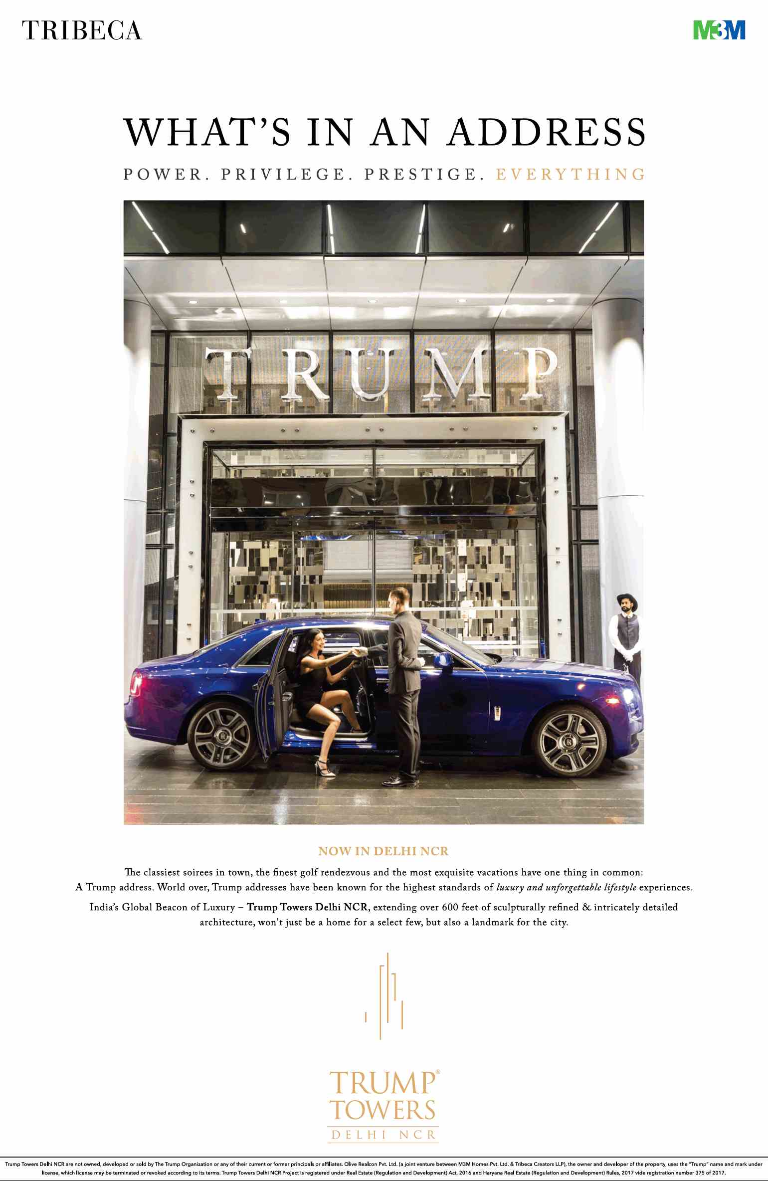 Reside in India's Global Beacon of luxury at Trump Towers in Gurgaon, Delhi NCR